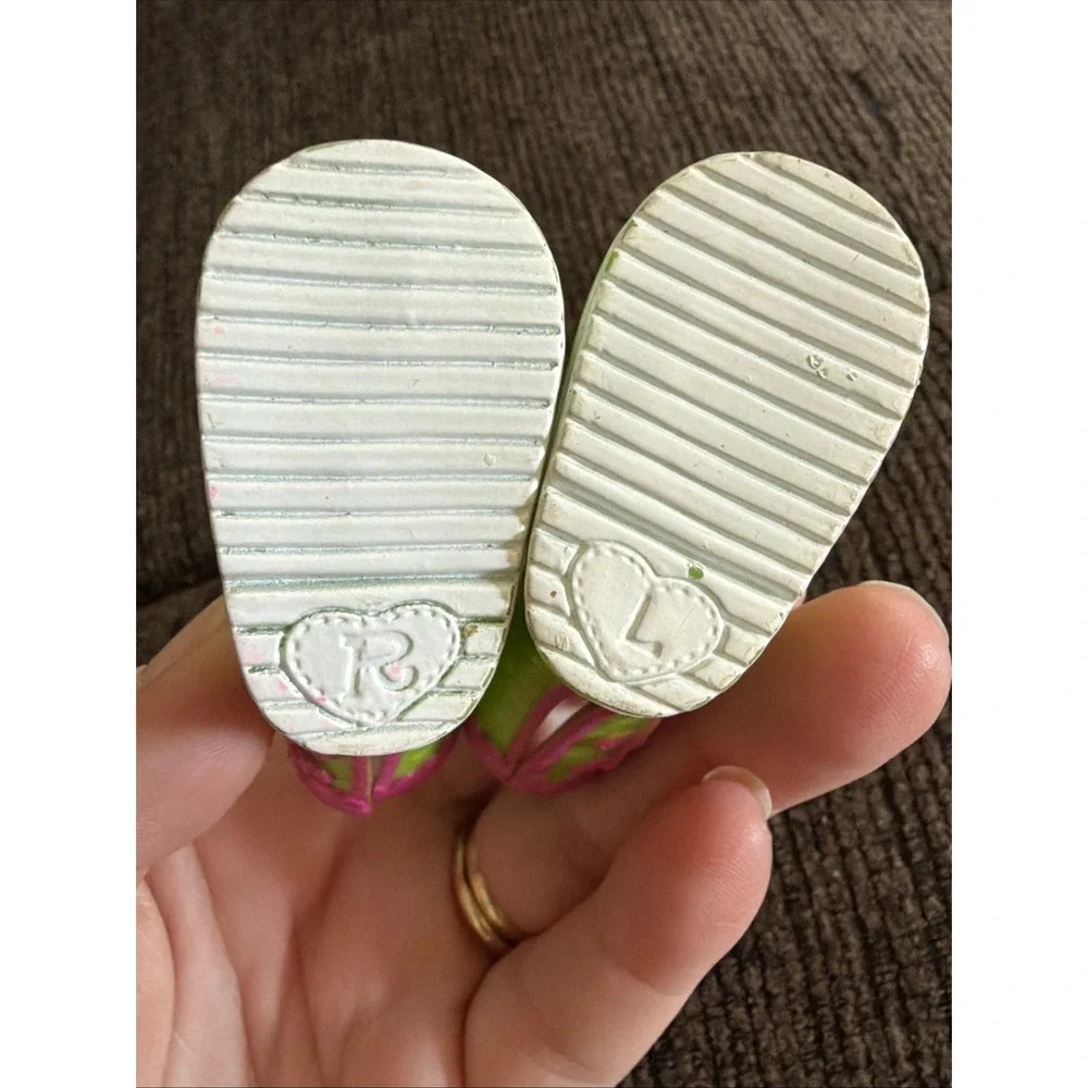 Lalaloopsy Green pink white BOOTS SHOES ONLY REPLACEMENT for Full Size Doll